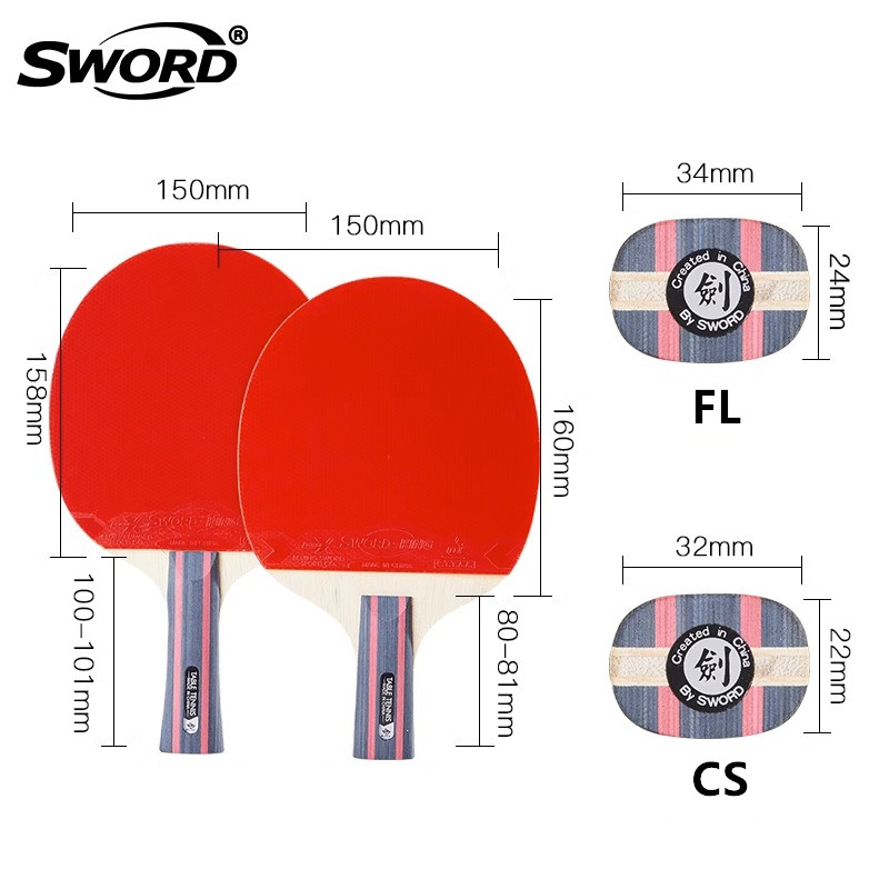 Raquete de Tênis de Mesa SWORD - Table Tennis Grip Types avaliação e preço